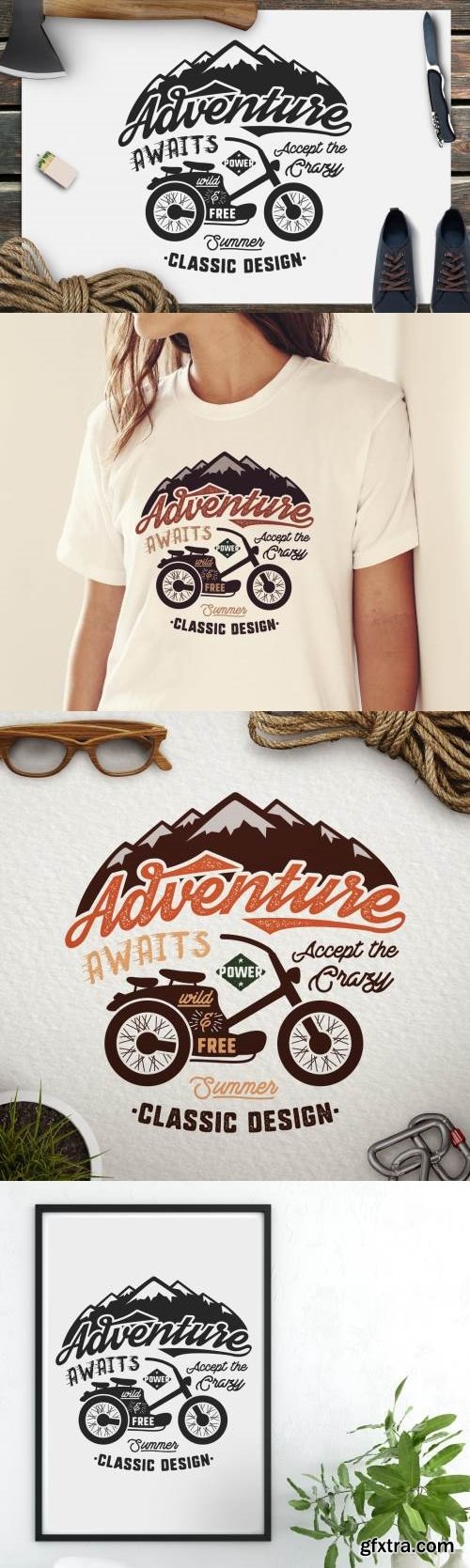 Adventure Awaits Logo / Camping Retro Badge