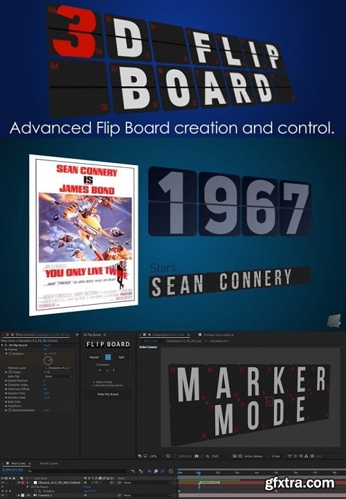 3D Flip Board v1.12.1 Plug-in for Adobe After Effects