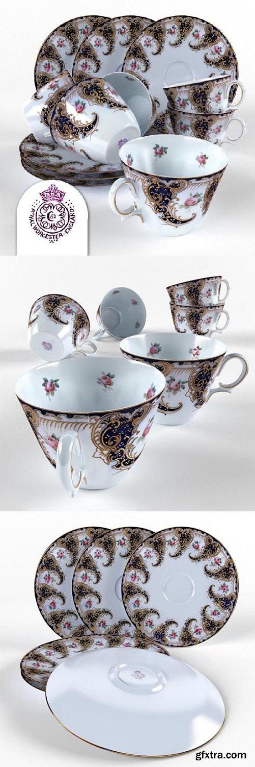 Cups and saucers ROYAL WORCESTER