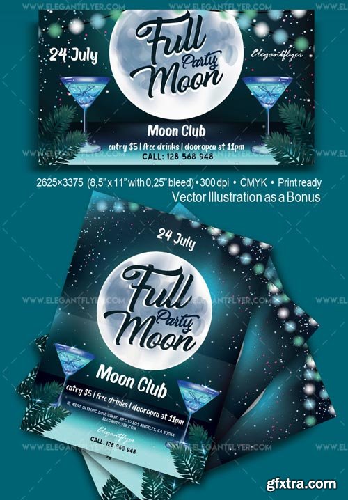 Full Moon Party V1 2018 Flyer PSD Template