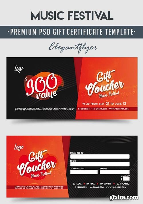 Music Festival V4 2018 Gift Voucher in PSD