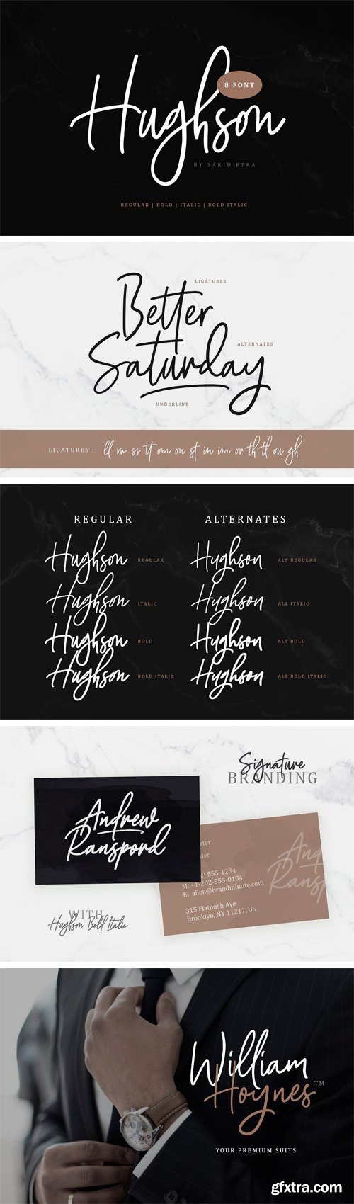 CM - Hughson Script (8 Fonts) 2422425