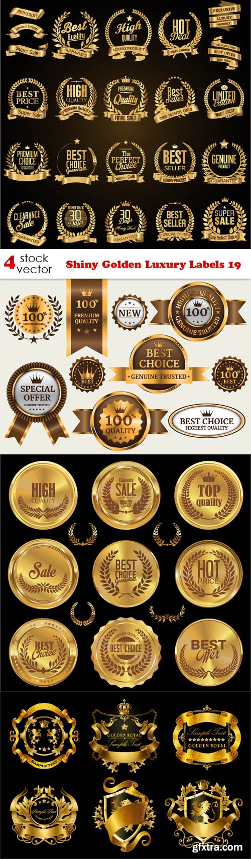 Vectors - Shiny Golden Luxury Labels 19