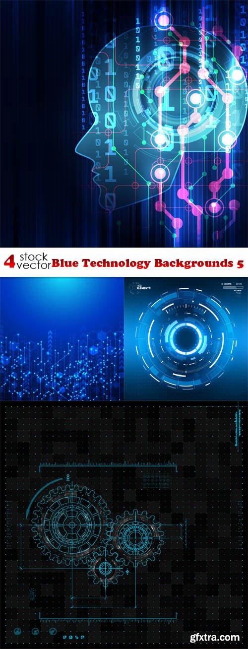 Vectors - Blue Technology Backgrounds 5