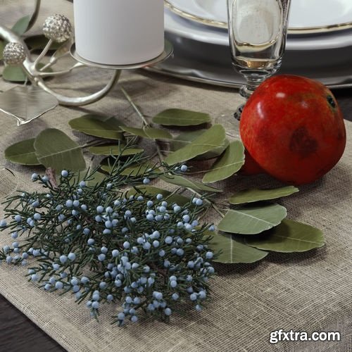 Crate and Barrel Traditional Holiday Table 3D model