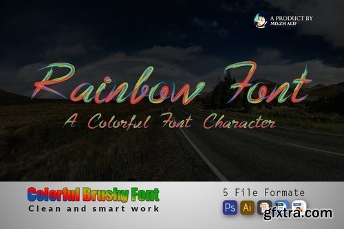 CM - Colorful Brushy Font (Rainbow Font) 2425255