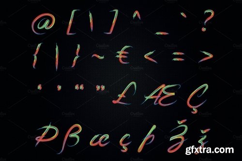 CM - Colorful Brushy Font (Rainbow Font) 2425255