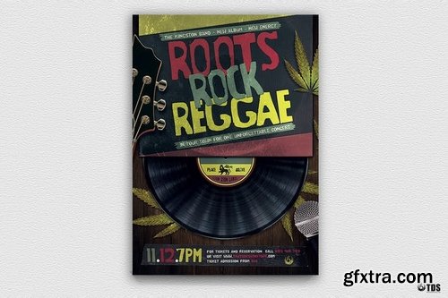 GraphicRiver - Roots Rock Reggae Flyer Template 19340964