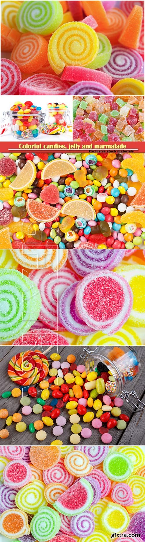 Colorful candies, jelly and marmalade background