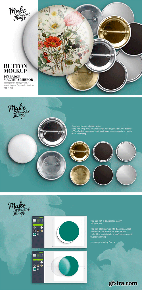 CM - Isolated Pin Button Mockup #1818 2448349