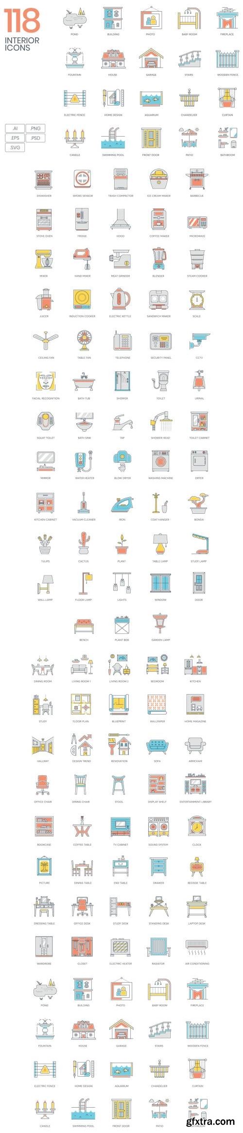 118 Interior Design & Furniture Icons