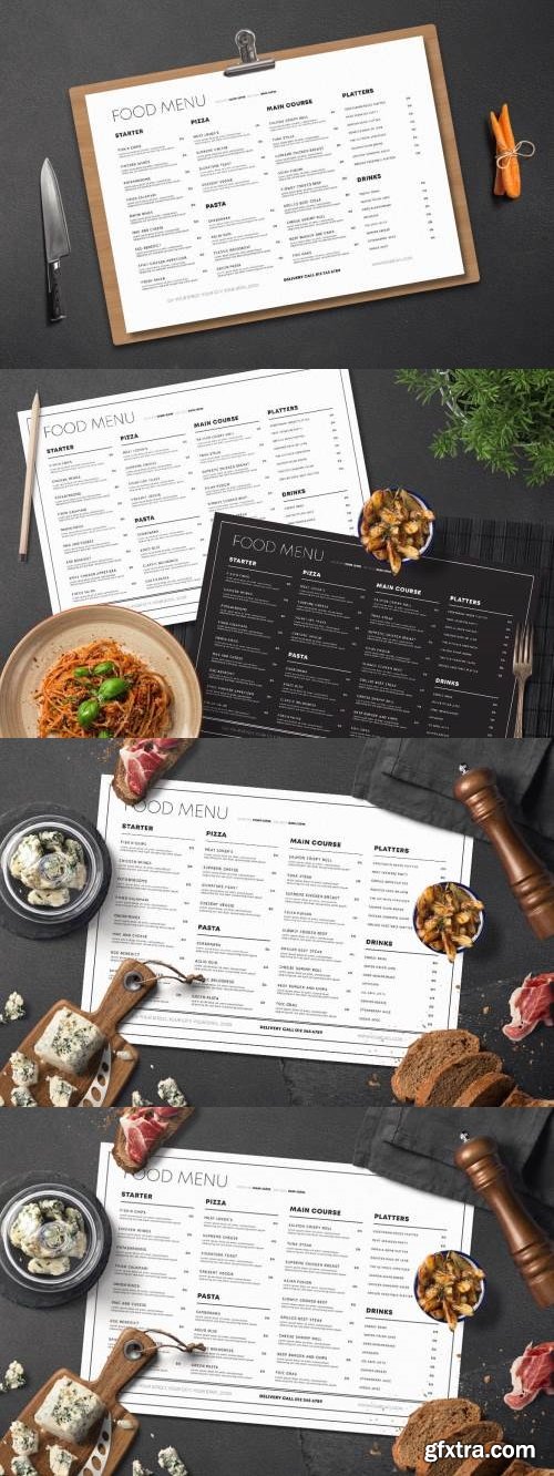 Minimalist Food Menu