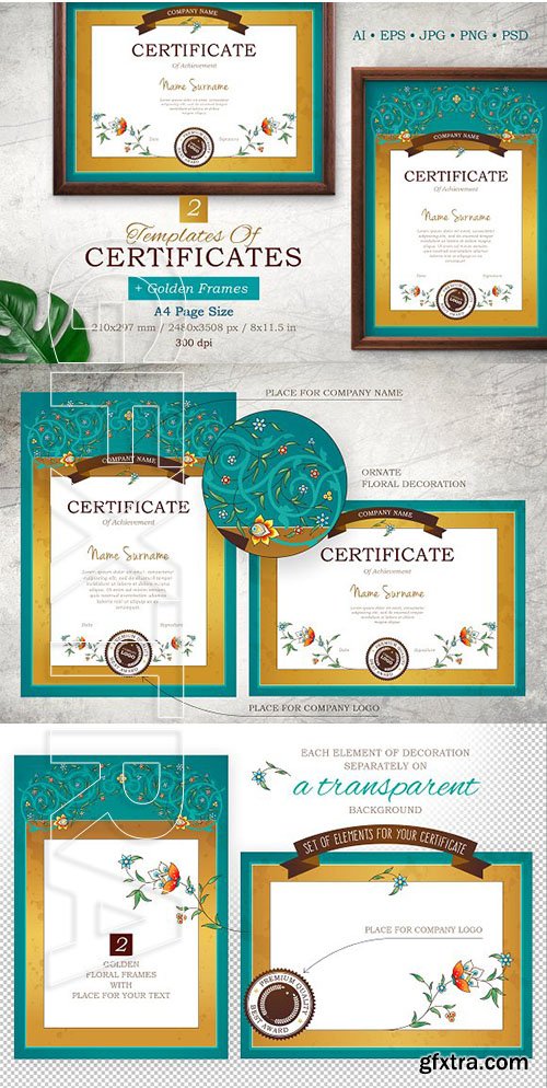CreativeMarket - Templates Of Certificate&Frame Vol 3 2478235