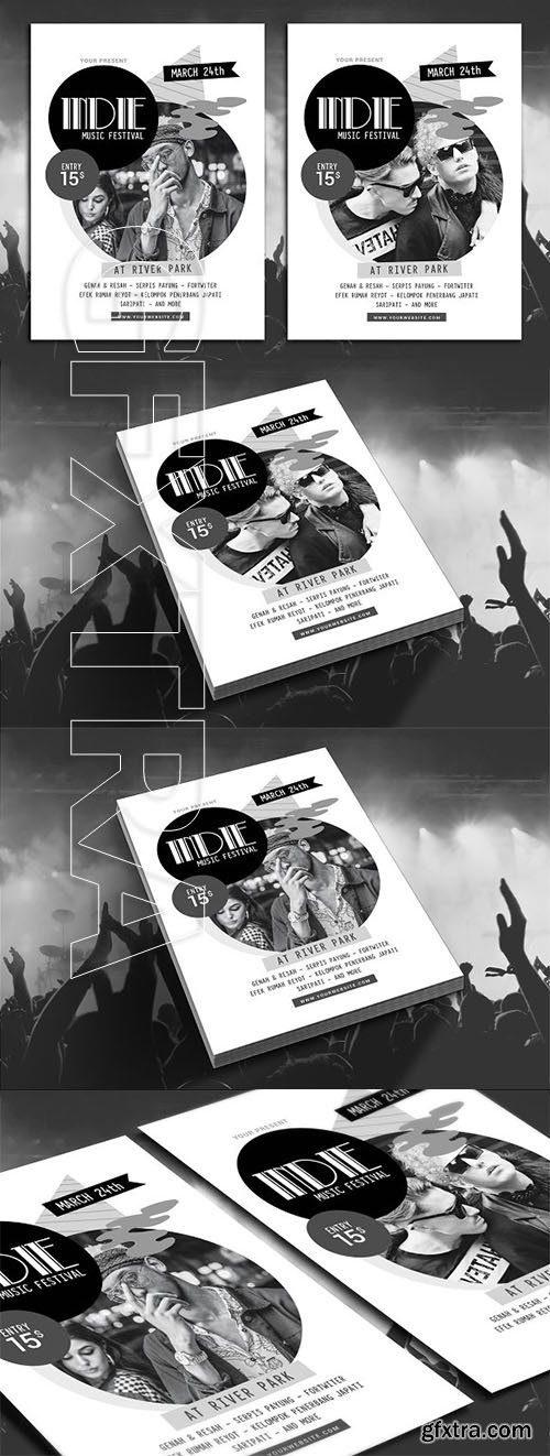 CreativeMarket - Abstract Indie Music Flyer 2505845