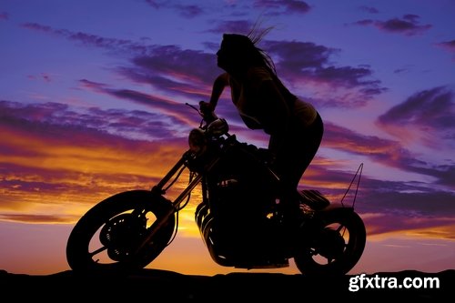 Woman woman on a motorcycle sportbike chopper enduro 25 HQ Jpeg