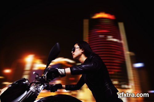 Woman woman on a motorcycle sportbike chopper enduro 25 HQ Jpeg