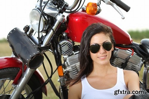 Woman woman on a motorcycle sportbike chopper enduro 25 HQ Jpeg