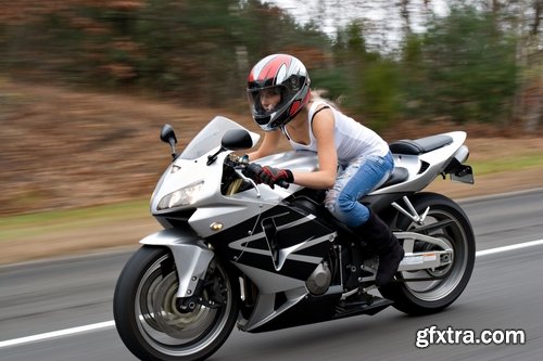 Woman woman on a motorcycle sportbike chopper enduro 25 HQ Jpeg