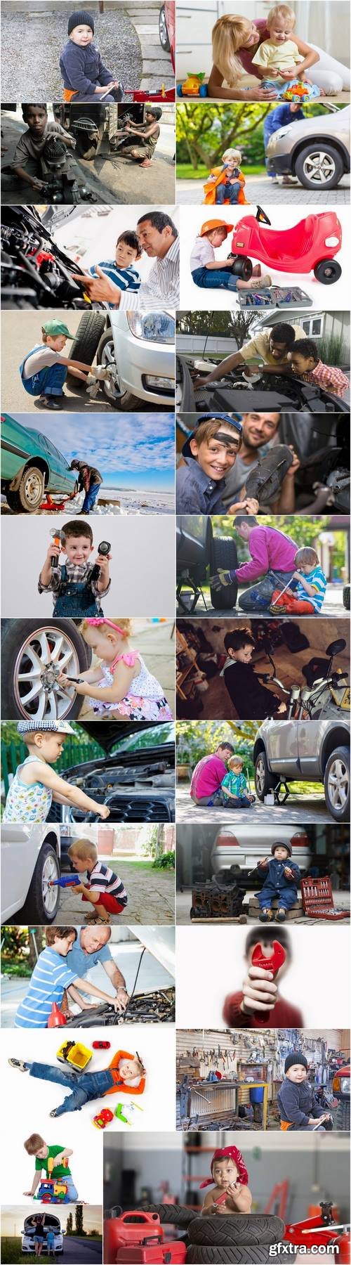 Baby mechanic body shop car repair bicycle tool breakage fault 25 HQ Jpeg