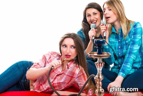 Hookah girl woman smokes a pipe fruity smoke 25 HQ Jpeg