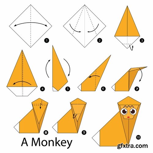 Origami animal for cutting and folding paper 25 EPS