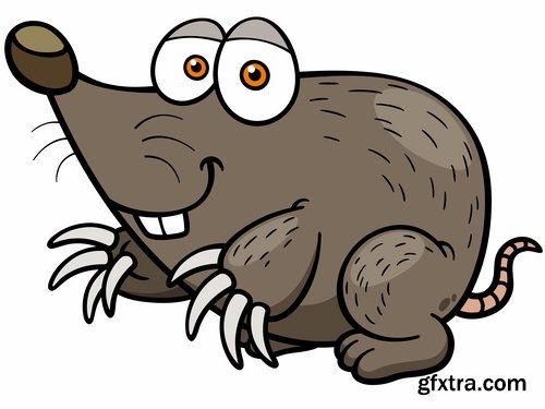 Mole cartoon character for children\'s book illustration 25 EPS