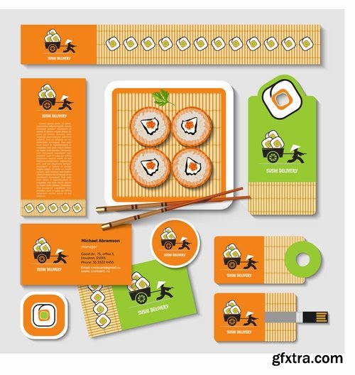 Corporate business card sticker template flyer banner 25 EPS