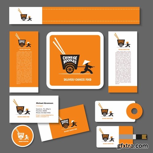 Corporate business card sticker template flyer banner 25 EPS