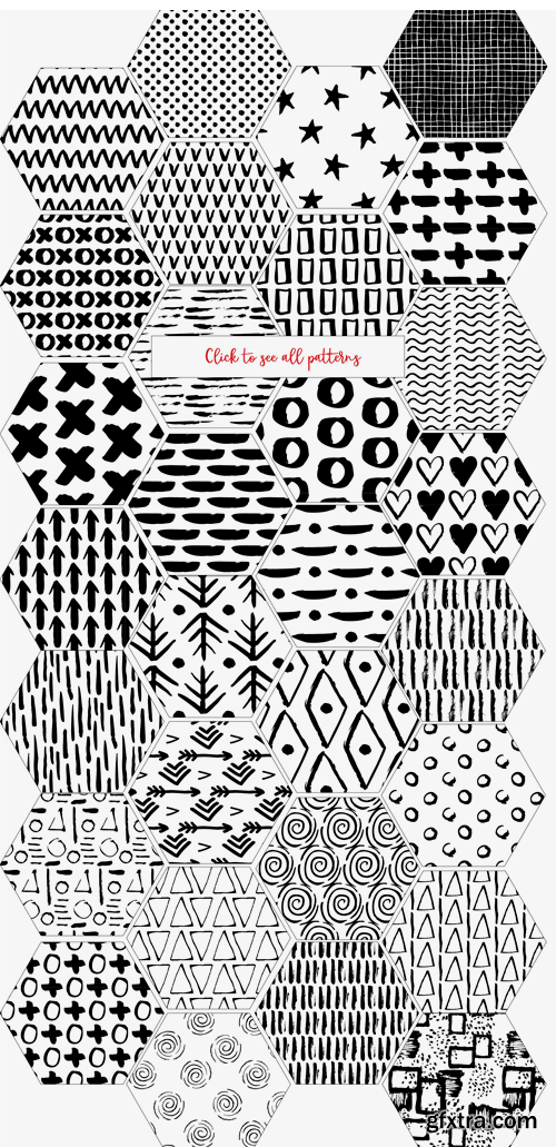 CM - 30 Seamless Ink Marks Patterns 2421207