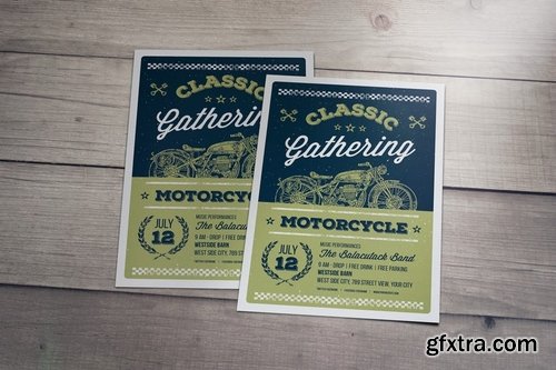 Classic Gathering Motorcycle Flyers