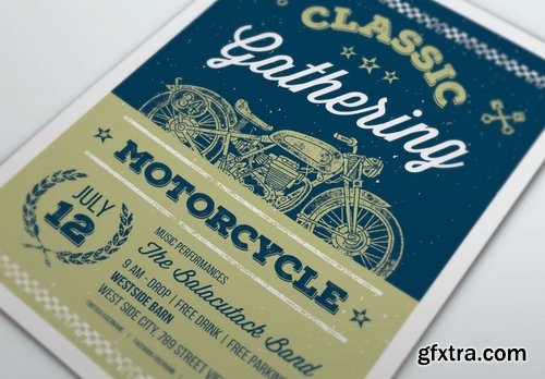 Classic Gathering Motorcycle Flyers