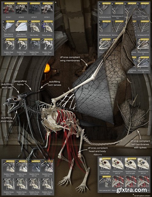 Daz3D - dForce Dragon Wraith Skeleton and Accessories