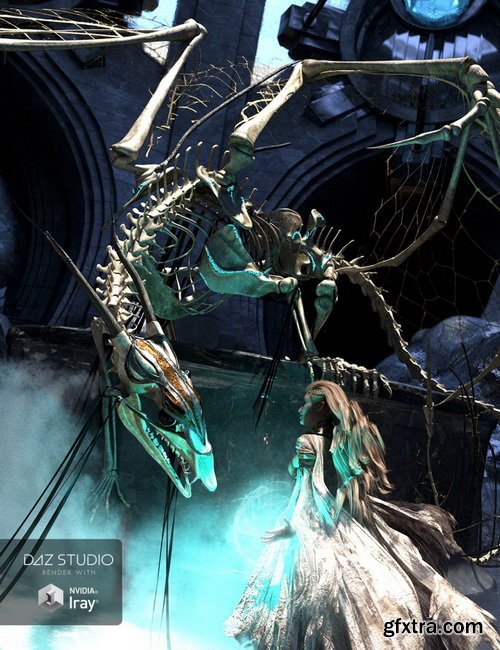 Daz3D - dForce Dragon Wraith Skeleton and Accessories