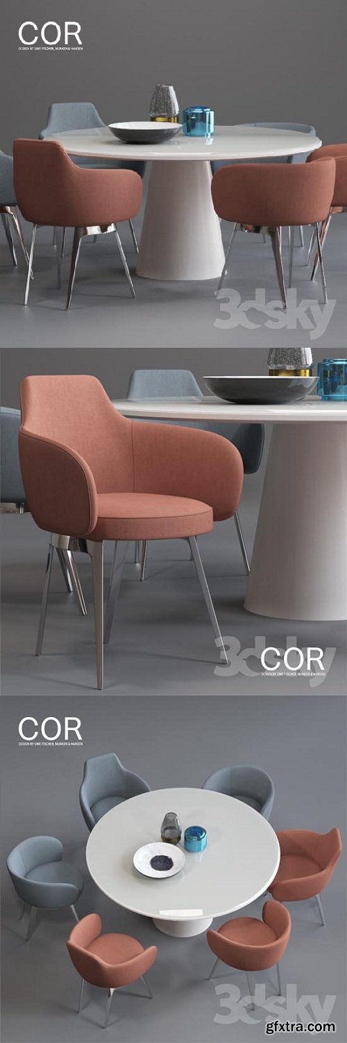 COR Roc chair and Conic Table