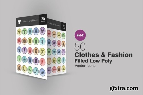 Clothes & Fashion Black Friday Business Real Estate Filled Low Poly Icons