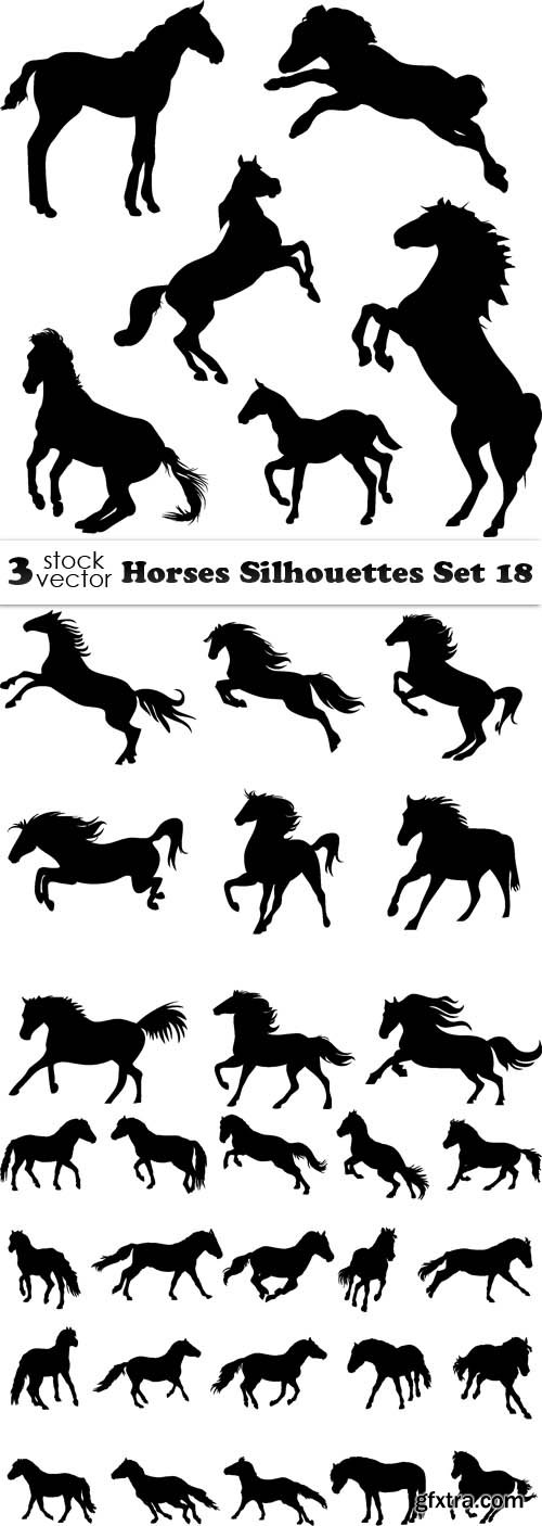 Vectors - Horses Silhouettes Set 18