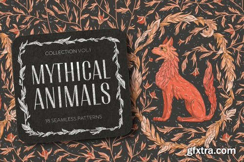 CreativeMarket Mythical Animals patterns 2380531