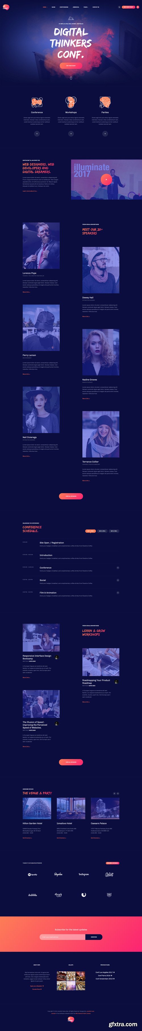 JoomlArt - JA Conf v1.0.2 - Creative and Modern Joomla template for Event and Conference website