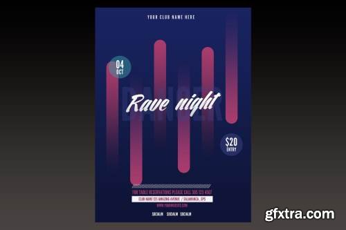 Rave Night Flyer Poster