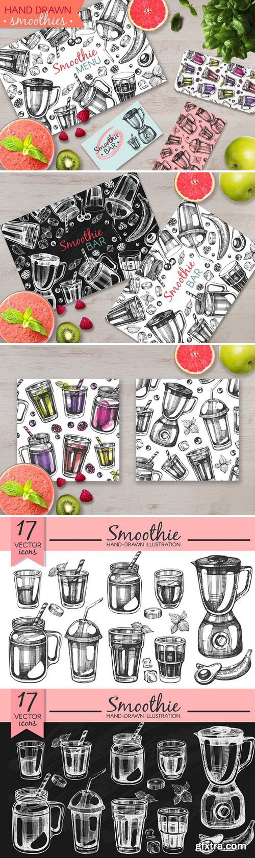 CM - Smoothies - hand drawn illustrations 2429187