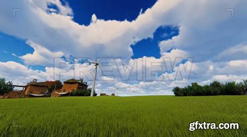 Windmills And Blue Sky - Motion Graphics 79339