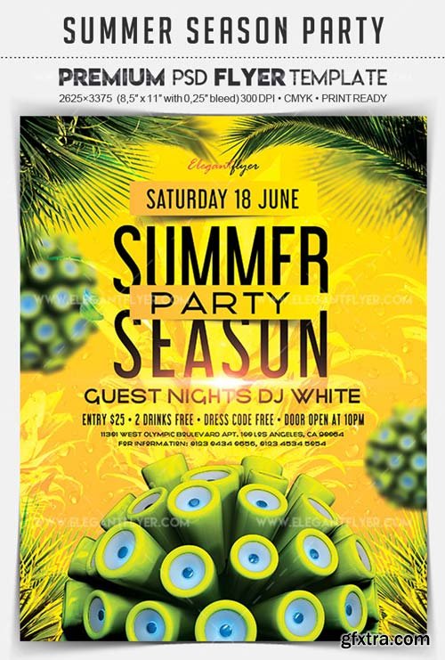 Summer Season Party V3 2018 Flyer PSD Template