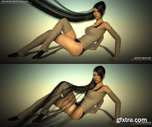 Daz3D - dForce Master - Hair Simulation Presets for dForce Cloth Engine