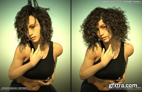 Daz3D - dForce Master - Hair Simulation Presets for dForce Cloth Engine