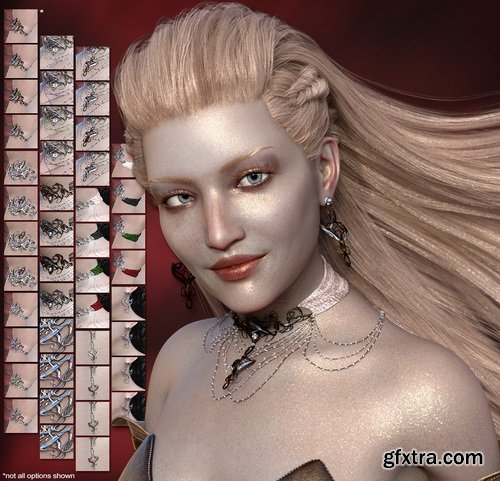 Daz3D - The Blood Baroness Jewelry Set for Genesis 8 Female(s)