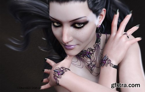 Daz3D - The Blood Baroness Jewelry Set for Genesis 8 Female(s)