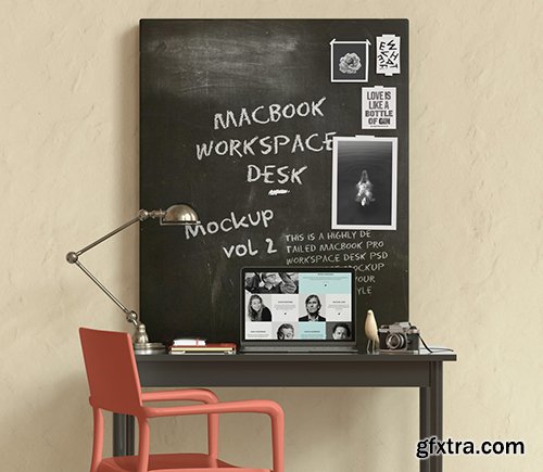 Macbook Desktop Desk Psd Mockup 2