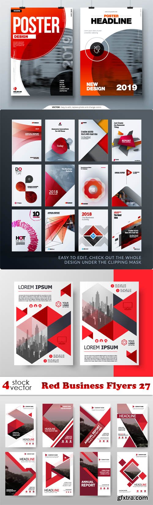 Vectors - Red Business Flyers 27