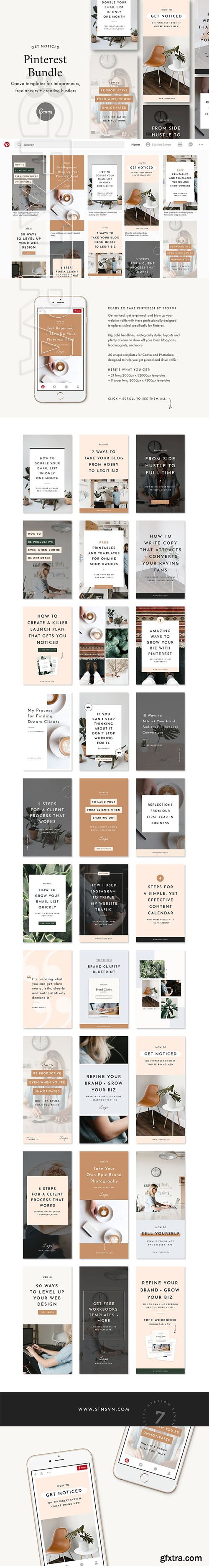 CreativeMarket - Pinterest Canva Bundle 2476648