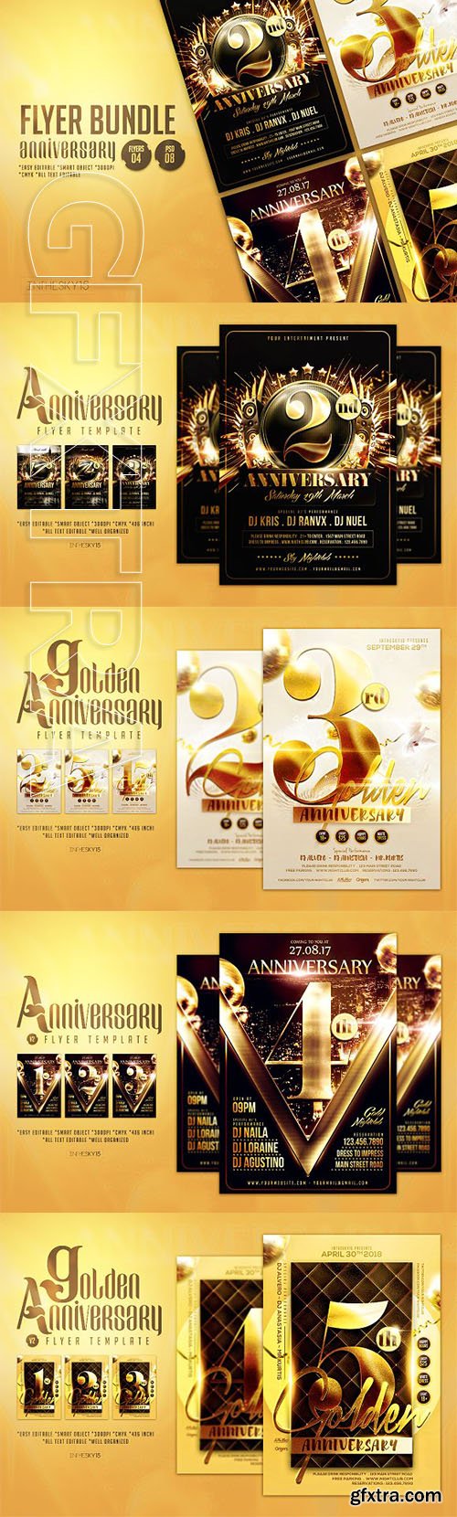 CreativeMarket - Anniversary Flyer Bundle 2476615